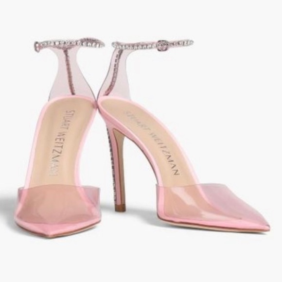 STUART WEITZMAN
Stuart Glam PVC Embellished Ankle-Strap Pumps - Picture 1 of 12